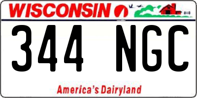 WI license plate 344NGC