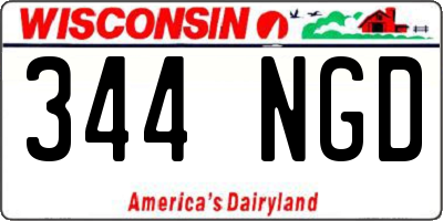 WI license plate 344NGD
