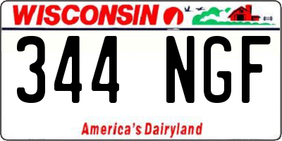 WI license plate 344NGF