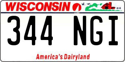 WI license plate 344NGI
