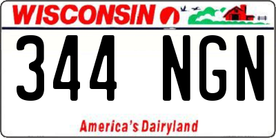 WI license plate 344NGN