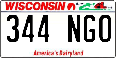 WI license plate 344NGO