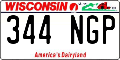 WI license plate 344NGP