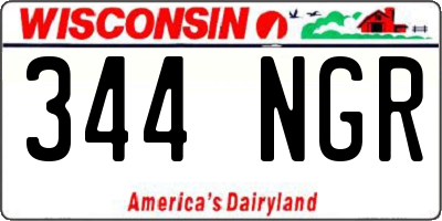 WI license plate 344NGR