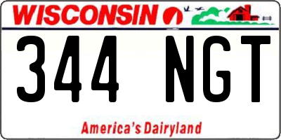 WI license plate 344NGT