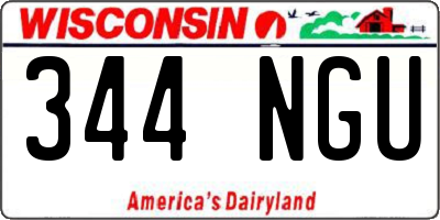 WI license plate 344NGU