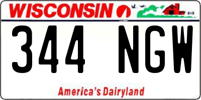 WI license plate 344NGW