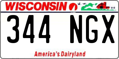 WI license plate 344NGX