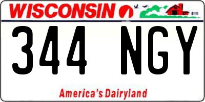 WI license plate 344NGY