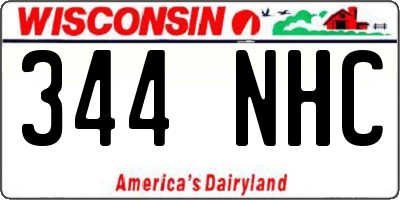 WI license plate 344NHC