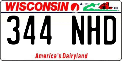 WI license plate 344NHD