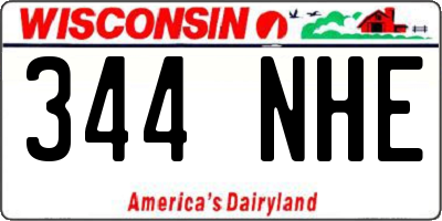 WI license plate 344NHE