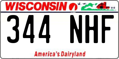 WI license plate 344NHF