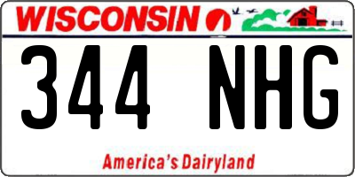 WI license plate 344NHG