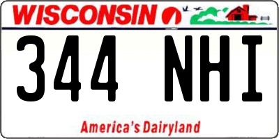 WI license plate 344NHI