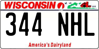 WI license plate 344NHL