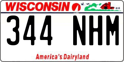 WI license plate 344NHM