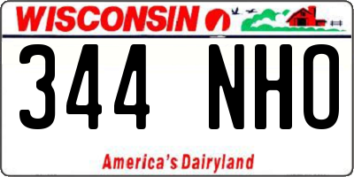 WI license plate 344NHO