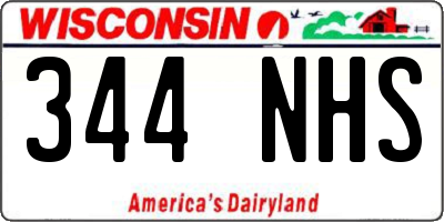 WI license plate 344NHS