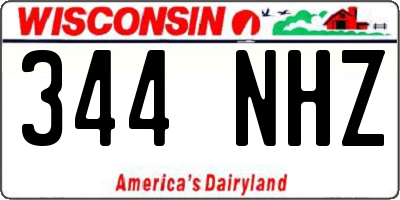 WI license plate 344NHZ