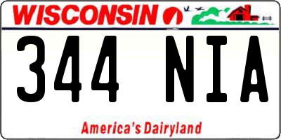 WI license plate 344NIA