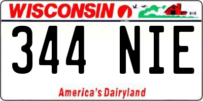 WI license plate 344NIE