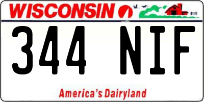 WI license plate 344NIF