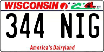 WI license plate 344NIG