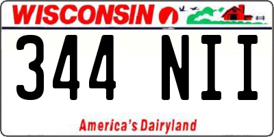 WI license plate 344NII