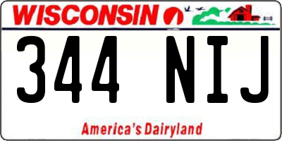 WI license plate 344NIJ