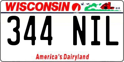 WI license plate 344NIL