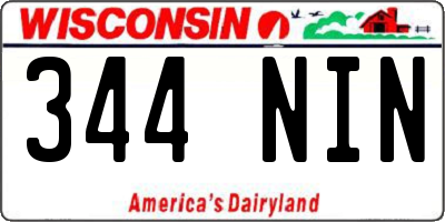 WI license plate 344NIN