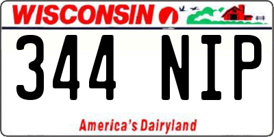 WI license plate 344NIP