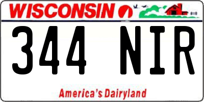 WI license plate 344NIR