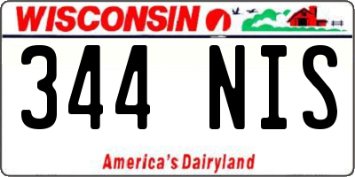 WI license plate 344NIS