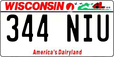 WI license plate 344NIU