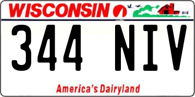 WI license plate 344NIV