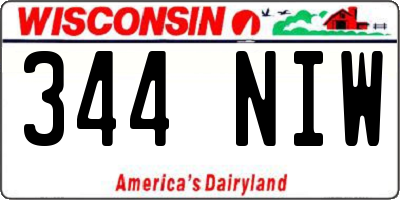 WI license plate 344NIW