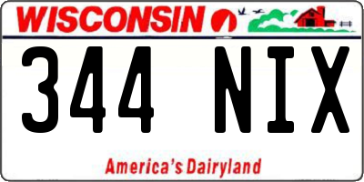 WI license plate 344NIX