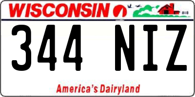 WI license plate 344NIZ