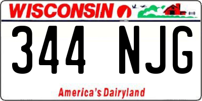 WI license plate 344NJG