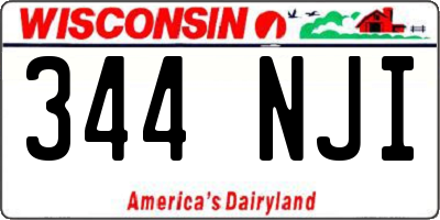 WI license plate 344NJI