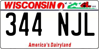WI license plate 344NJL