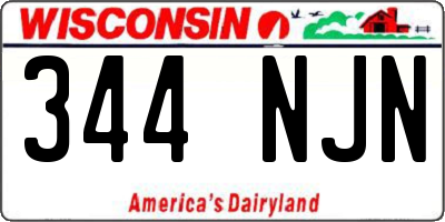 WI license plate 344NJN