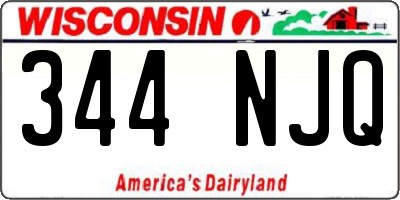 WI license plate 344NJQ
