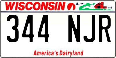 WI license plate 344NJR