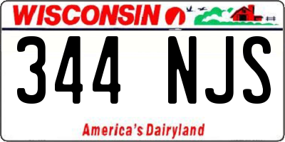 WI license plate 344NJS