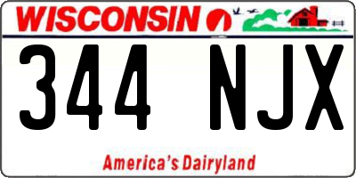WI license plate 344NJX