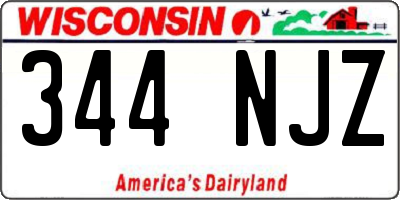 WI license plate 344NJZ