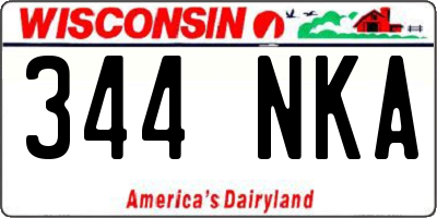 WI license plate 344NKA